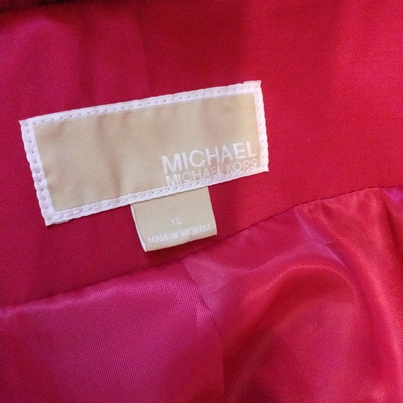 Women's NWOT MICHAEL Michael Kors Hot Pink double breasted hooded trench Sz XL - Picture 7 of 8
